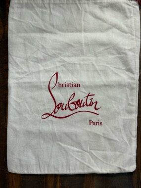 Christian Louboutin Paris 15” x 11” White Dust Bag w/Drawstring Closure EUC